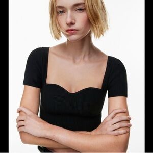 Aritzia Prado Black Sculpt Knit Top